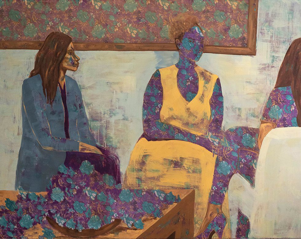 Hana Yilma Godine, Spaces Within Space II
2019, Oil on Fabric, 54h x 70w in