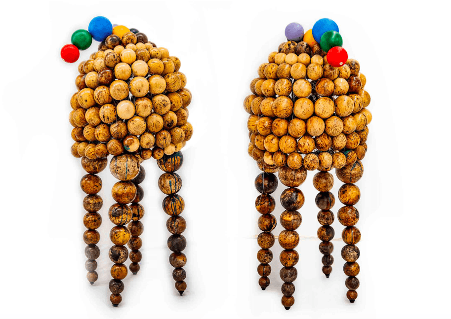 Tapfuma Gutsa, Pagoda. Painted and polished matamba 110 x 50 x 50cm