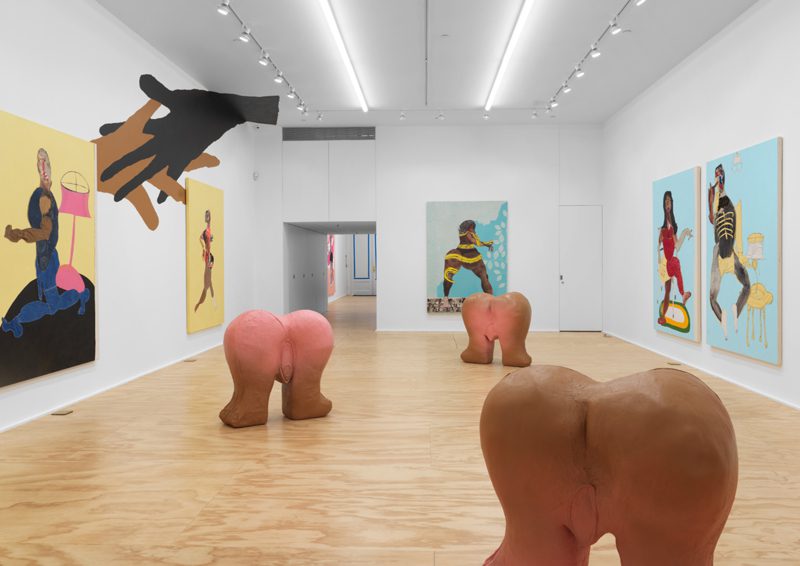 Installation View Tschabalala Self: Cotton Mouth at Eva Presenhuber, New York. 
