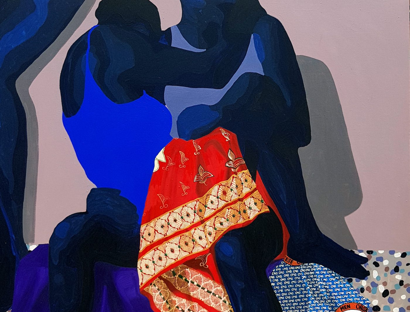 Tonia Nneji, Faith and Worry (Detail), 2020.
Acrylic and Oil on Canvas 48 x 48 inches