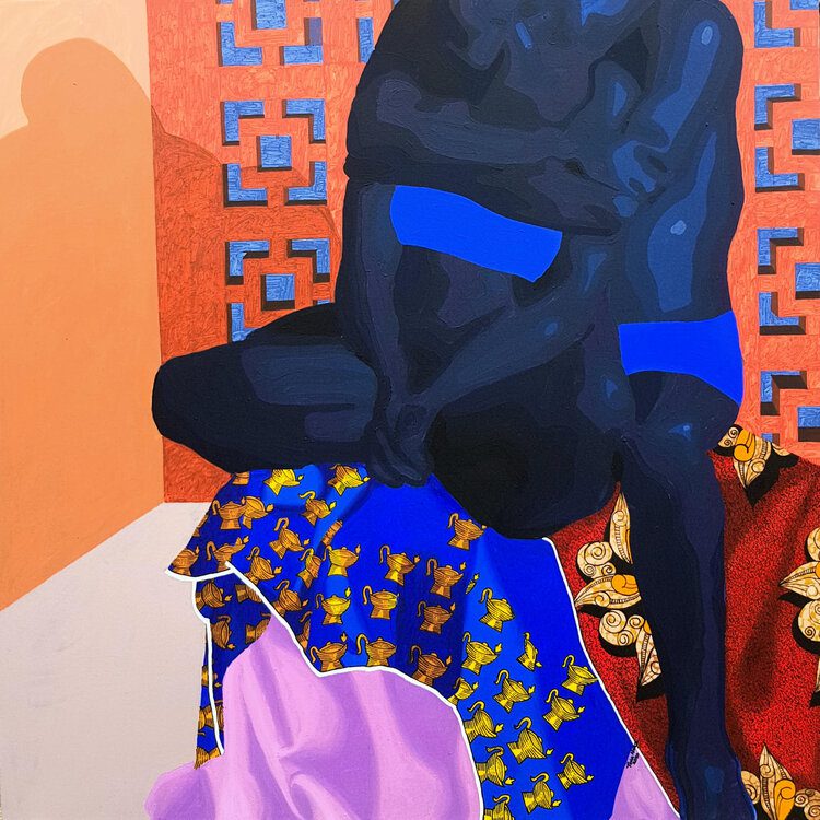 Toni Nneji, A Dust of Memory Catholic Women Organization Prayer Request Day Remembering my Prayer Request(Detail), 2020.
Acrylic on Canvas
48 x 48 inches
