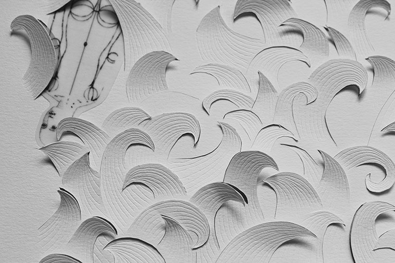 Najah Zarbout, La houle (détail), découpage, 160×100, 2019. Courtesy the artist.
