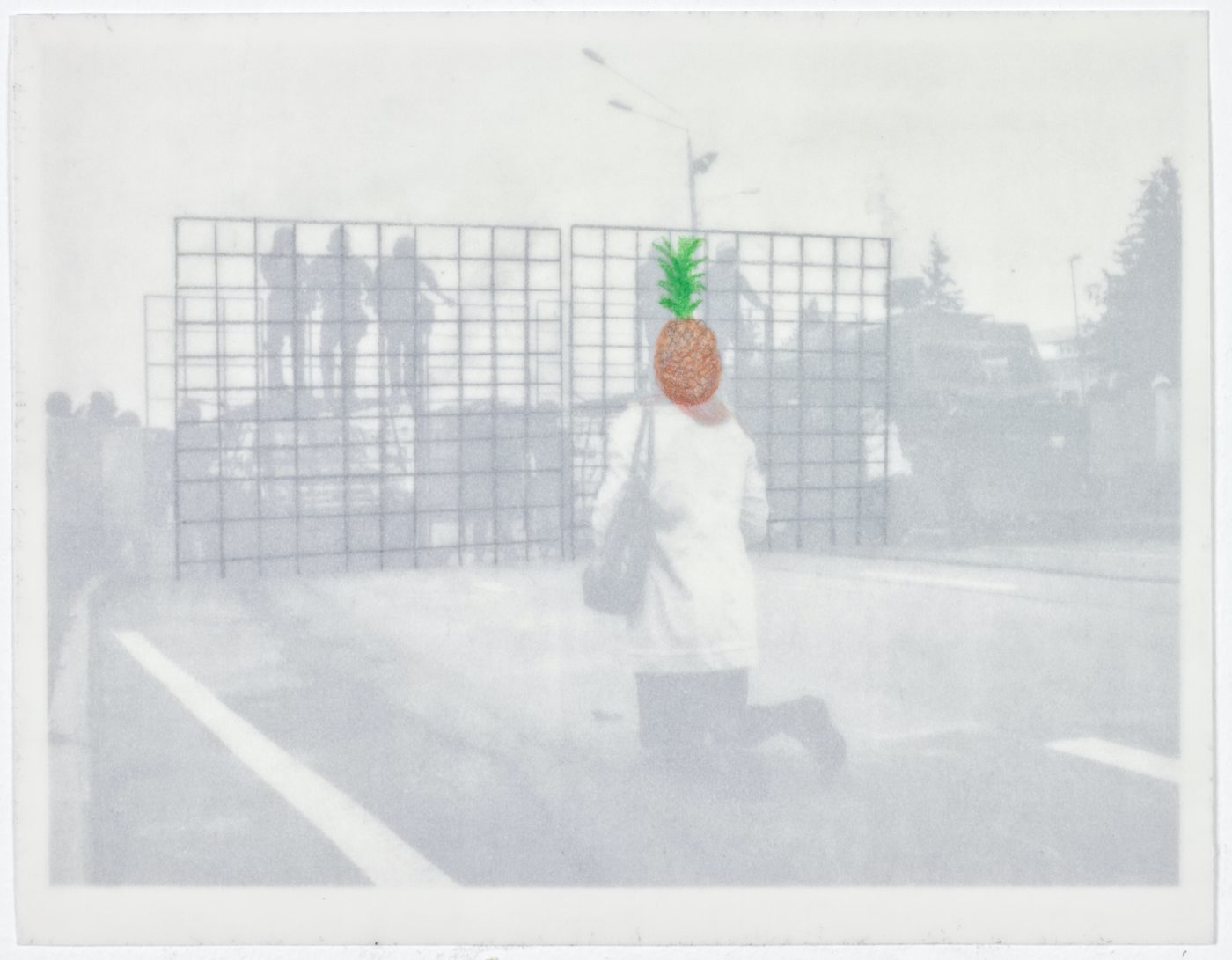 Massinissa Selmani, Untitled # 7, 2021 (Alterables series). Photocopy, graphite and coloured pencil on paper and tracing paper, 15,5 x 19,8 cm. © ADAGP Paris - Courtesy Galerie Anne-Sarah Bénichou, Paris
