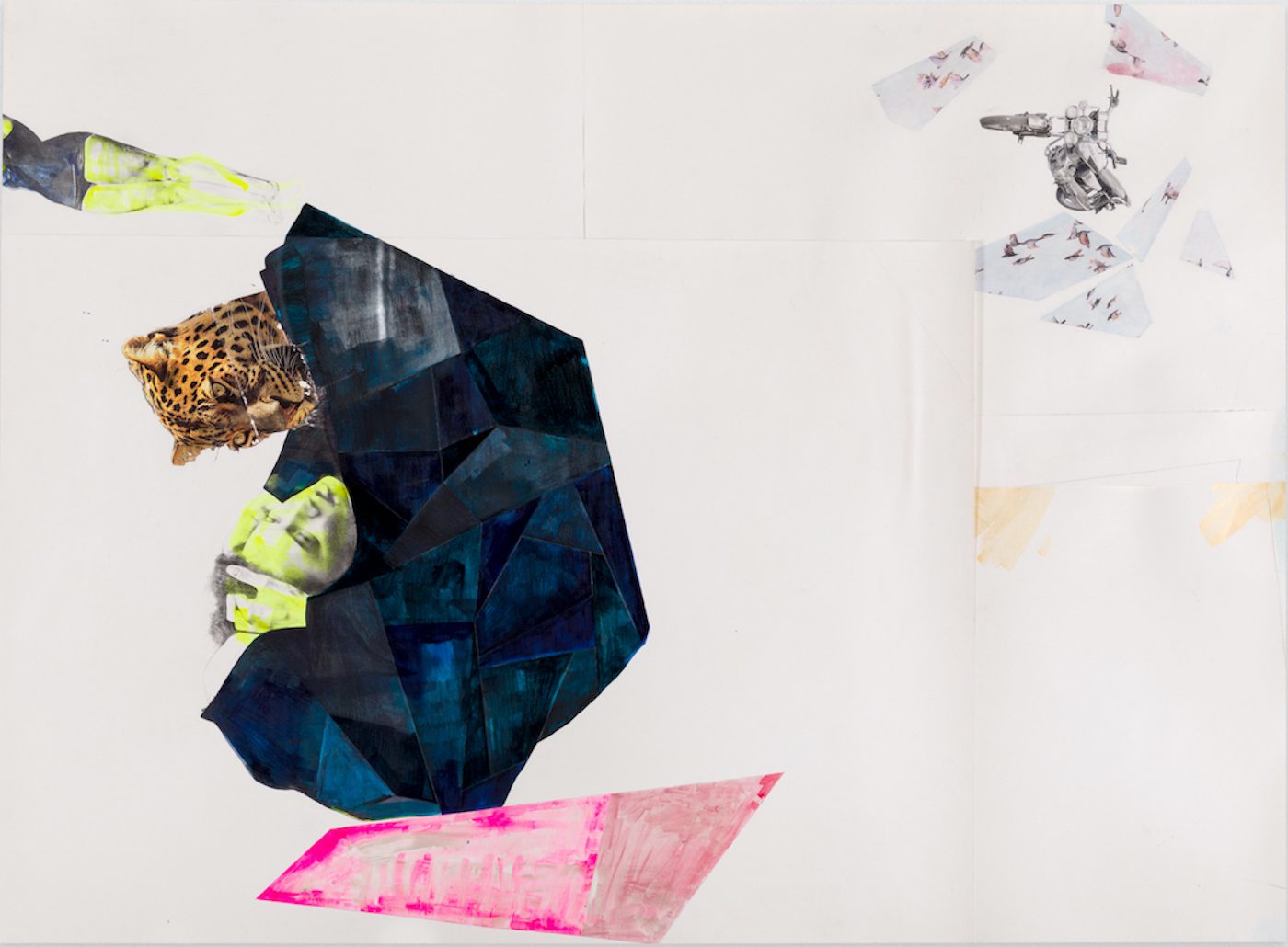 ruby onyinyechi amanze, astral planes [only kin keeps us warm], 2020, Ink, graphite, colored pencils, photo transfers on four sheets of paper. Courtesy Mariane Ibrahim