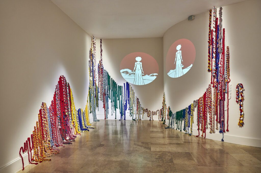 Bhulebezwe Siwani. Installation View The Power Of My Hands at Musée d'Art Moderne de la ville de Paris, 2021. Photo: Pierre Antoine