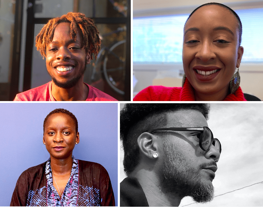 (Clockwise) Anaïs Duplan (Photo: Ben Krusling), Negarra A. Kudumu, Ronald Rose-Antoinette, and Marie Hélène Pereira (Photo: Kerry Etola Viderot)