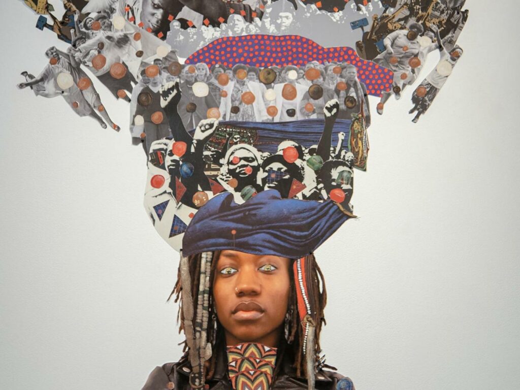 Helina Metaferia, Headdress 4 (detail), 2019. mixed media collage. Courtesy of the artist