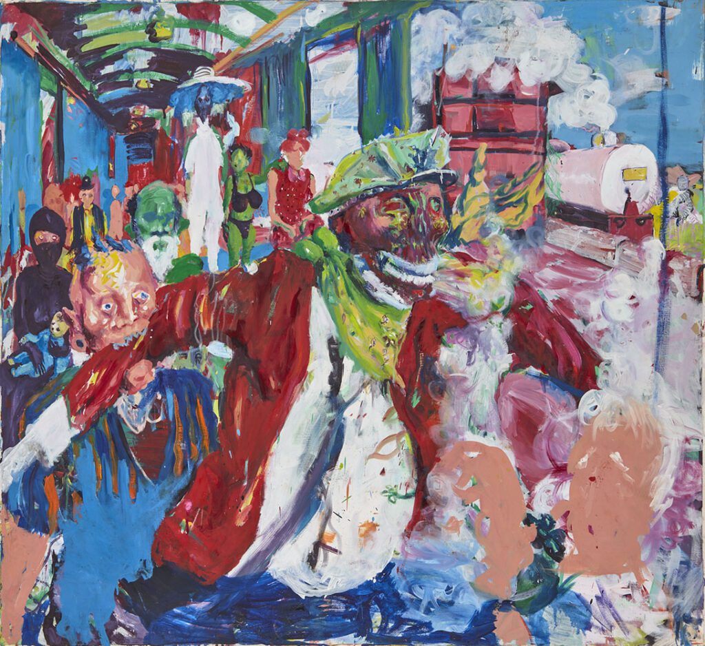 Railway phantom, Epheas Maposa, Oil on Canvas, 100 x 170 cm. Copyright 31 PROJECT 