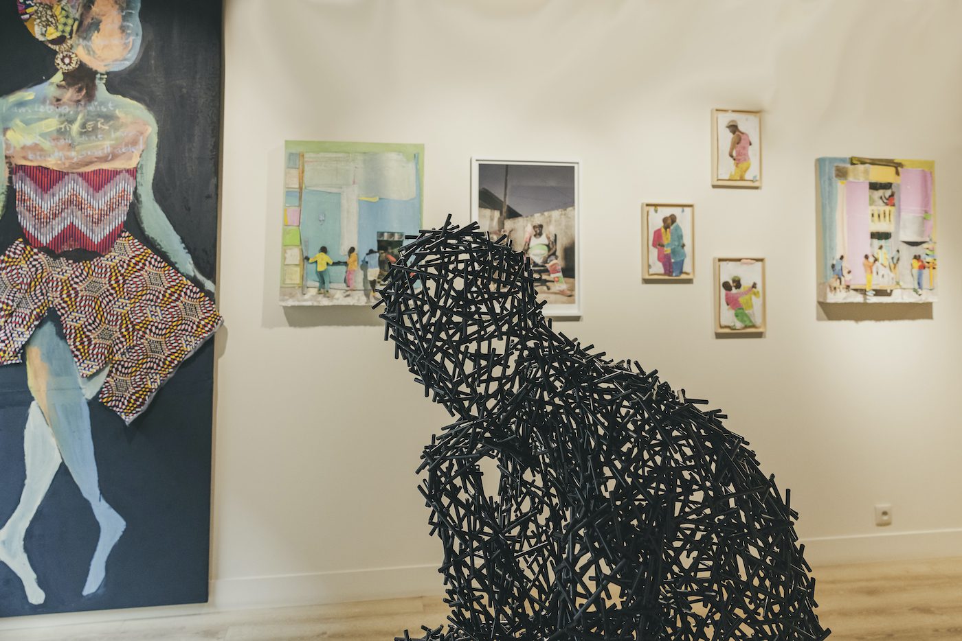 Installation View of Salon Globalisto, curated by Mo Laudi. 17.06.21 > 31.07.21 at Galerie Bonne Espérance, Paris.