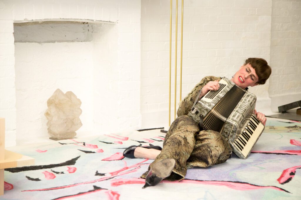 Adam Christensen performs in DZ Hosts the Voilet Crab-Cabaret Nights at DRAF, 2015. Photo-Dan Weill