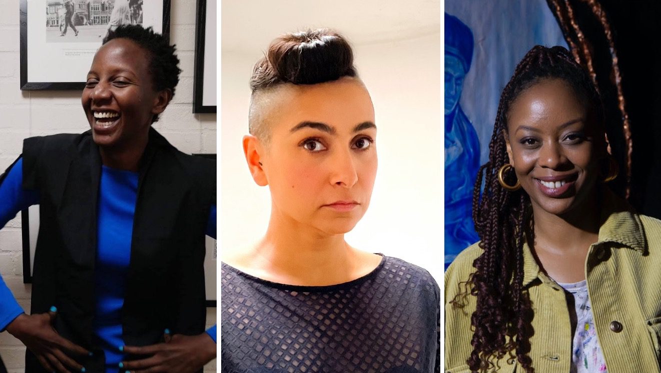 (left to right) Lulu Jemimah photo by Maria Carranza; Maya Alam, Photo credits: © AlamProfeta; Vitjitua Ndjiharine by Akademie Schloss Solitude/Frank Kleinbach