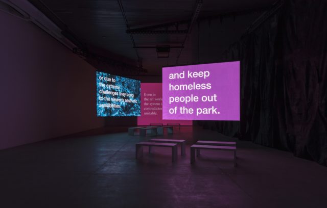 Tony Cokes, Installation view. Photo: Stan Narten