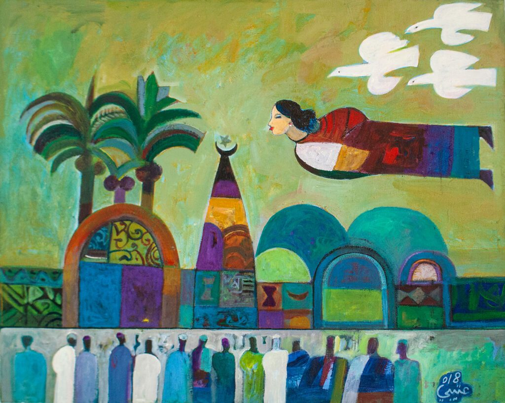 Mohammed Otaybi, Untitled (Flying Girl), 2018