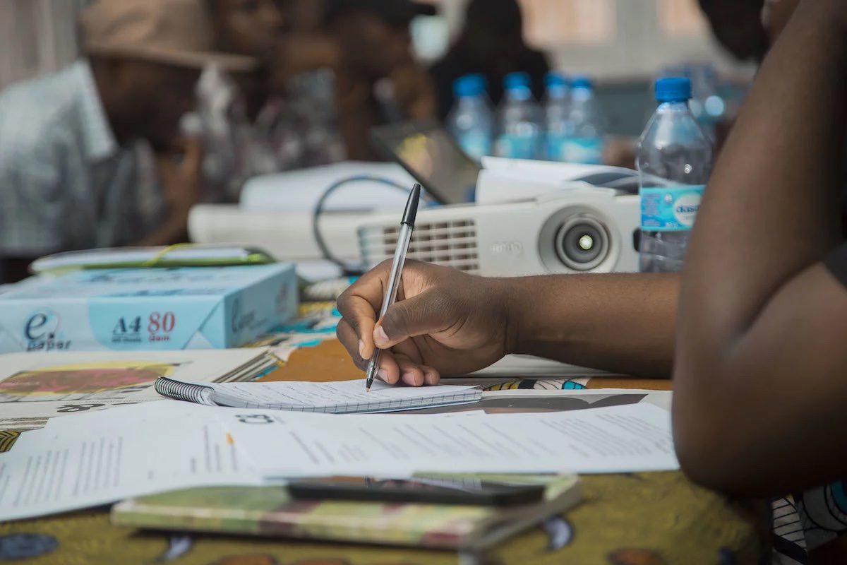 Critical Writing Workshop Participant in Lubumbashi, 2017. Photo: Mustache Muhanya
