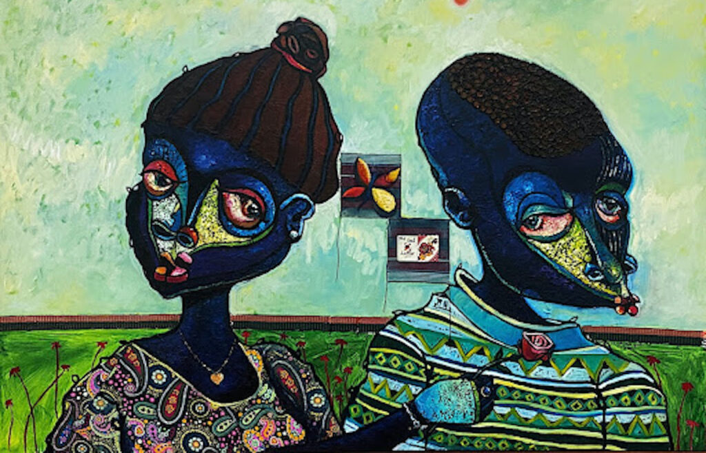 Ajibo Ikechukwu, God’spower, Him & Her, 2022. Courtesy of Kokopelli Gallery