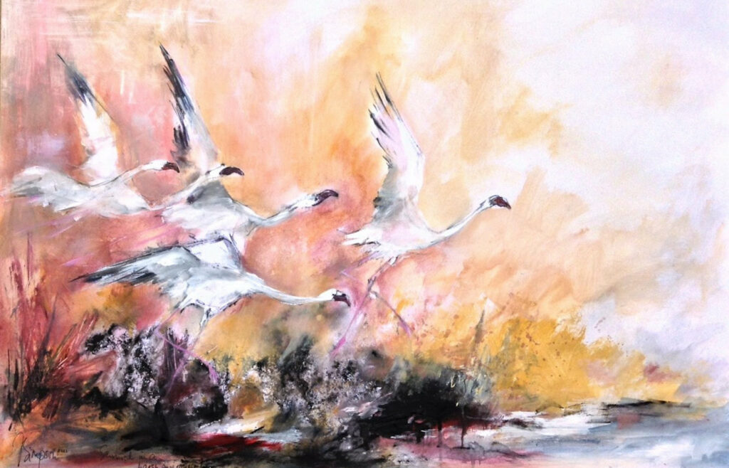 Frances Simpson – Survival in a Harsh Environment II, 2022 – Mixed media on paper – 60h x 90w cm – Kshs 240 ,000