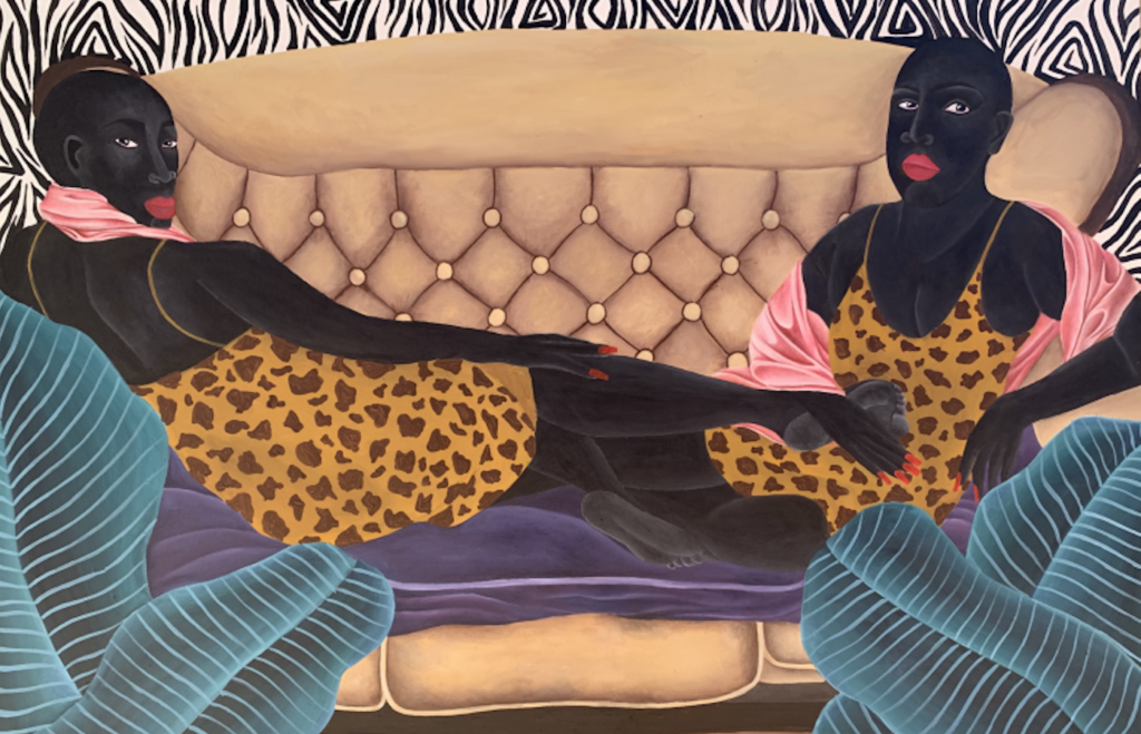 Zandile Tshabalala, Two Reclining Women, 2020. Acrylic on canvas, 122 x 91.5cm. Courtesy of Zeitz MOCAA