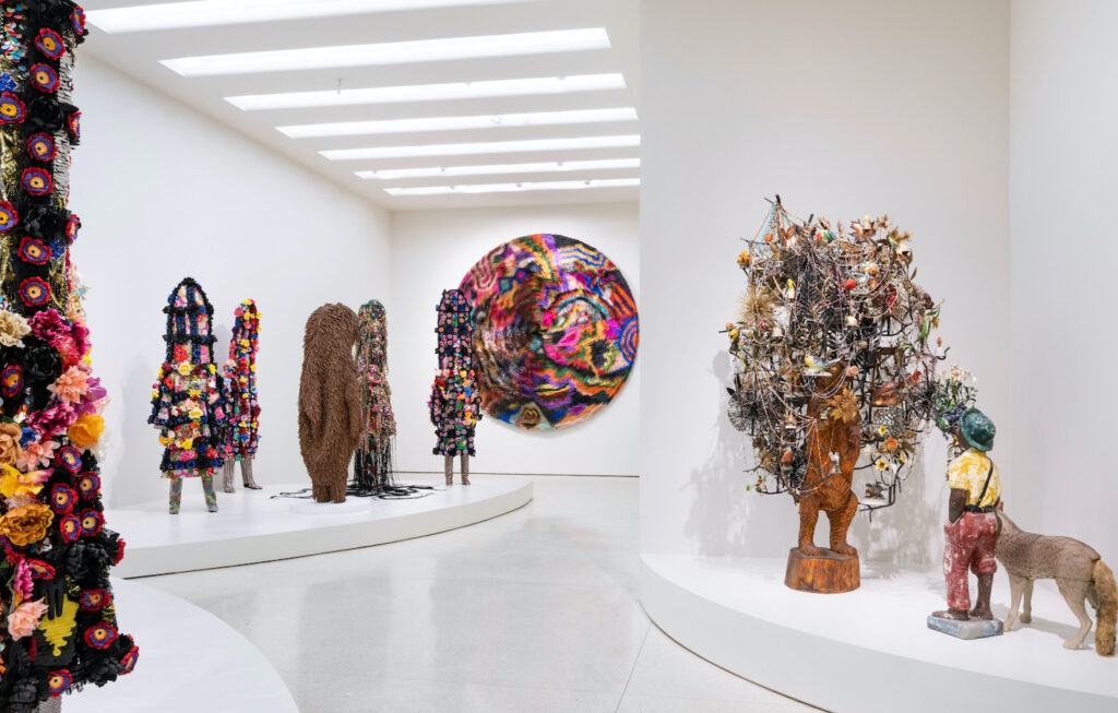 Installation view, Nick Cave: Forothermore, Solomon R. Guggenheim Museum, November 18, 2022–April 10, 2023. Photo: Ariel Ione Williams and Midge Wattles © Solomon R. Guggenheim Foundation, New York.