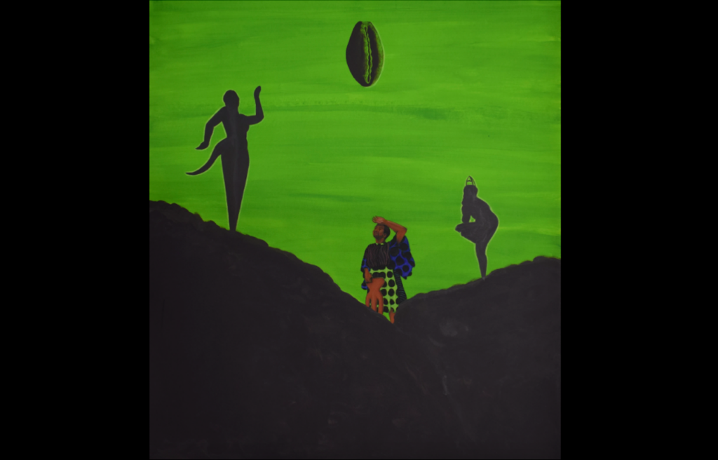 BUNMI AGUSTO, A COWRIE APPEARED IN THE SKY, 2022
Pastel pencil, ink & acrylic on pastel paper
100.4 x 89.4 cm