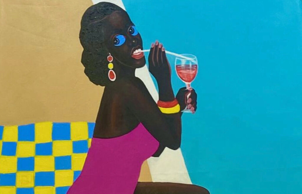 Komla Letsu Phillip, Blissful Introspection (Detail), 2023. Courtesy of Arushi Gallery