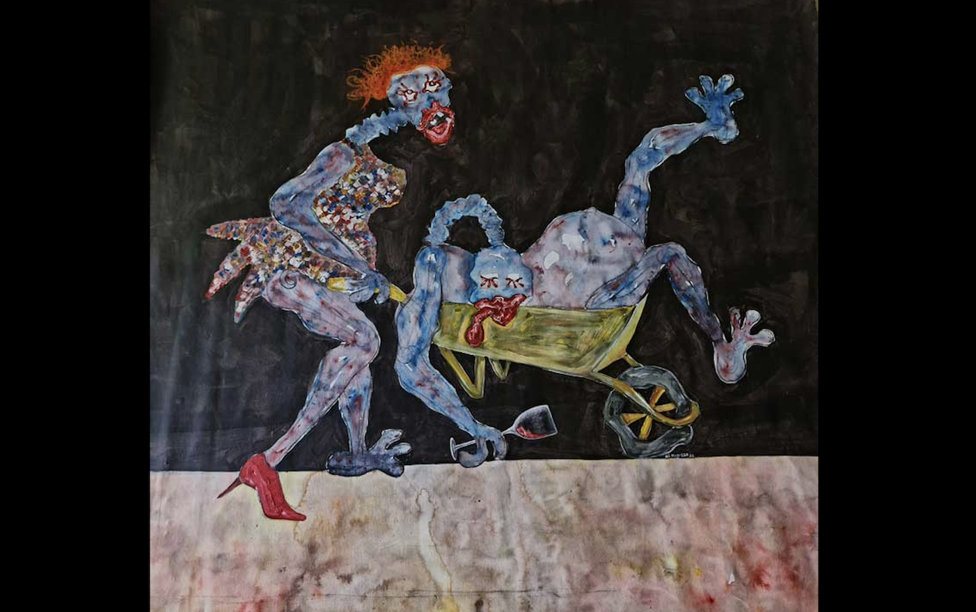 Famakan Magassa, La Ballade Noctambule. Acrylic on canvas, 145 x 149 x 3cm. IMAGE courtesy of the artist.
