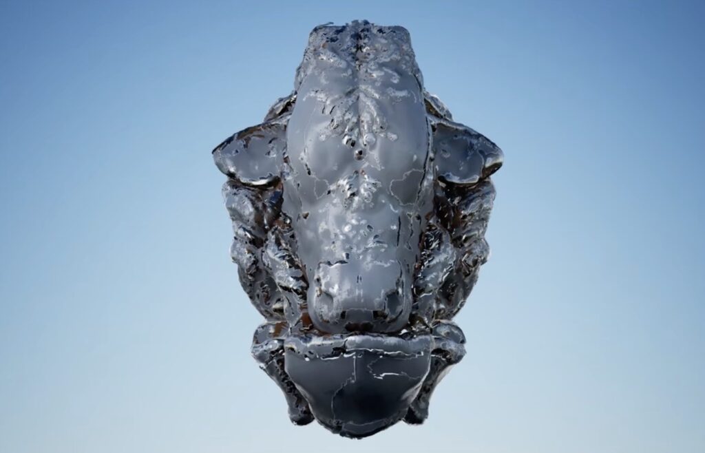 ARIA DEAN, DIGITAL ANIMATION STILL (ANIMATED BY FILIP KOSTIC, MODELED BY MAYA LILA), 2023.