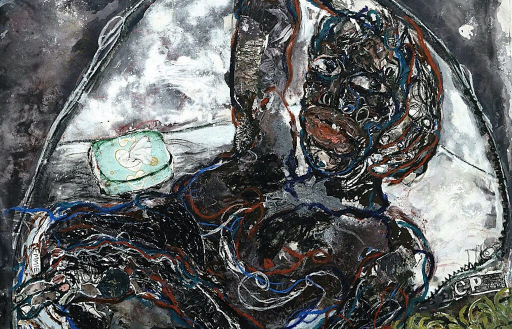 Emmie Nume, Puberty (Detail), 2022, Mixed-Media on Canvas, 165x150cm, Courtesy of Afriart Gallery