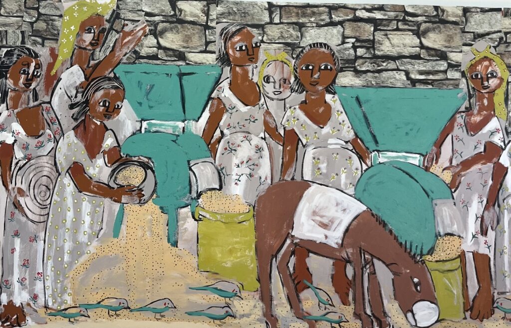 Teff Mill 2, 2022
48 x 82 in.
Acrylic and wallpaper on canvas
Courtesy of the artist and Morton Fine Art