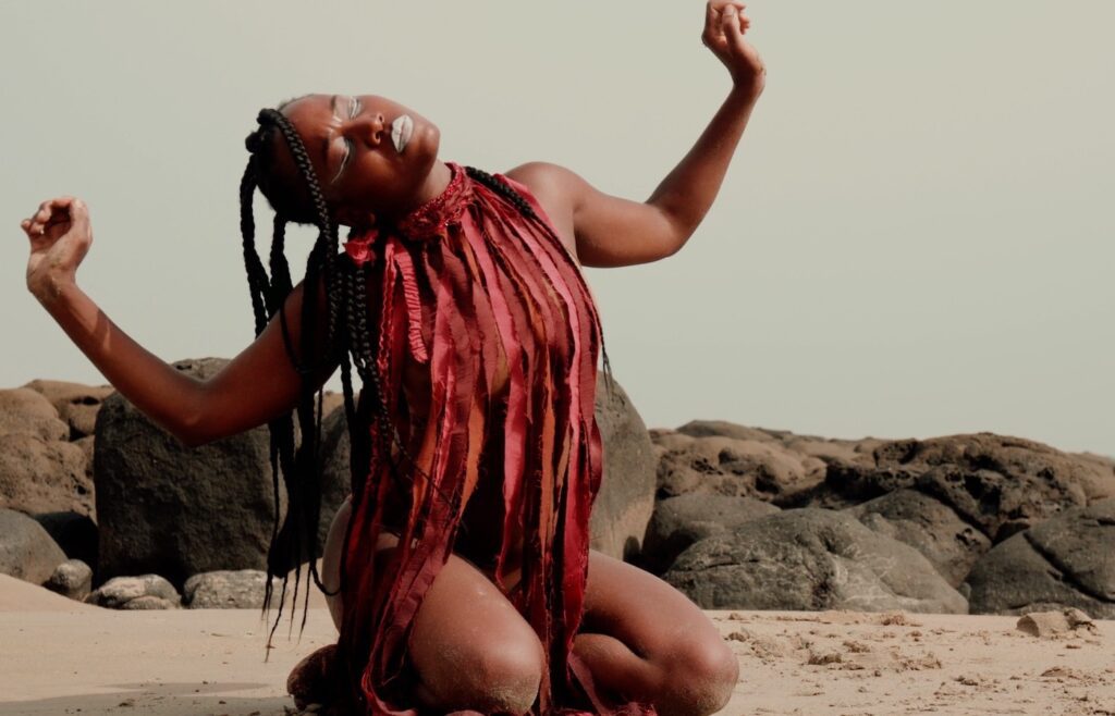 Enam Gbewonyo, Dellu Film Still, New Art Exchange exhibition 