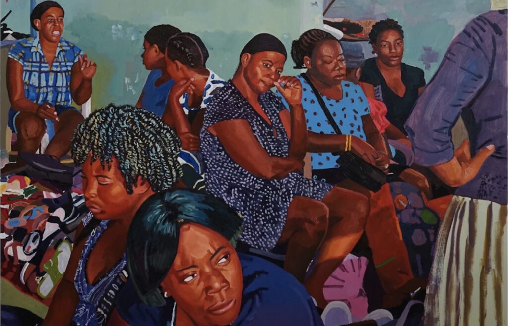 Raelis Vasquez, Heat of the Moment (detail), 2023, Oil And Acrylic On Canvas, 60 × 60 in