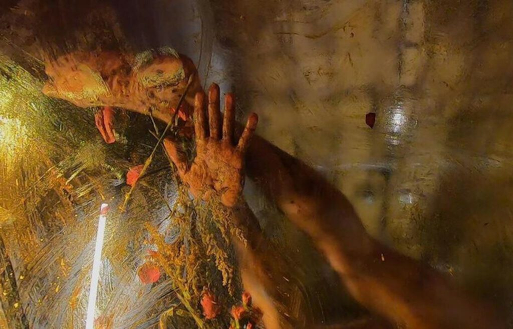 Raymond Pinto, Untitled (Unintelligible ██████ ██████), 2021, video still, digital video, color, sound. (artwork © Raymond Pinto)