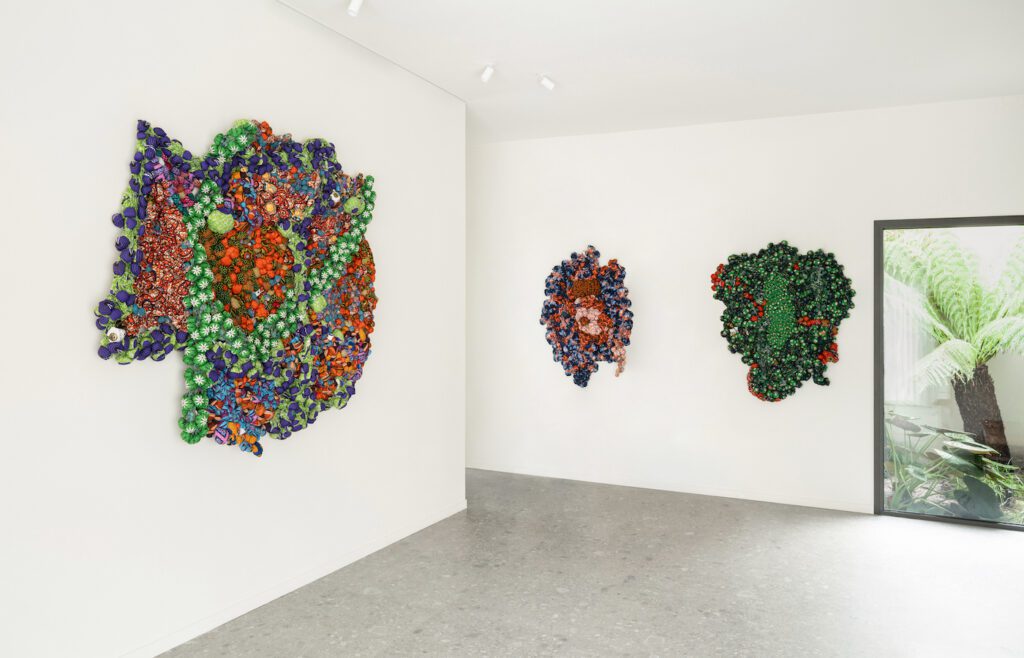 Samuel Nnorom, Interwoven Narratives, 2024. Installation view at Gallery REVEL. Photo Studio Brinth