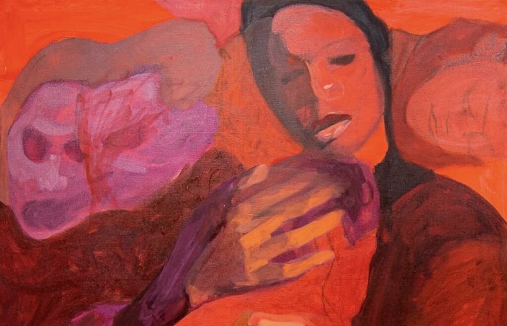 Tizta Berhanu, Shared Melancholy (Detail), 2022. Oil on Canvas