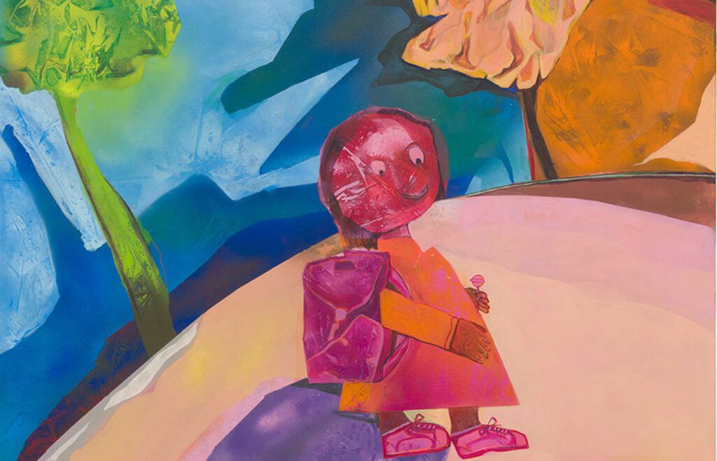 Back to School, Amna Elhassan, 2024.
Acrylic on canvas
39 3/8 x 39 3/8 in | 100 x 100 cm