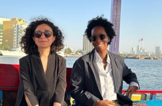Angela Harutyunyan (left) and Paula Nascimento. Image courtesy of Sharjah Art Foundation.

