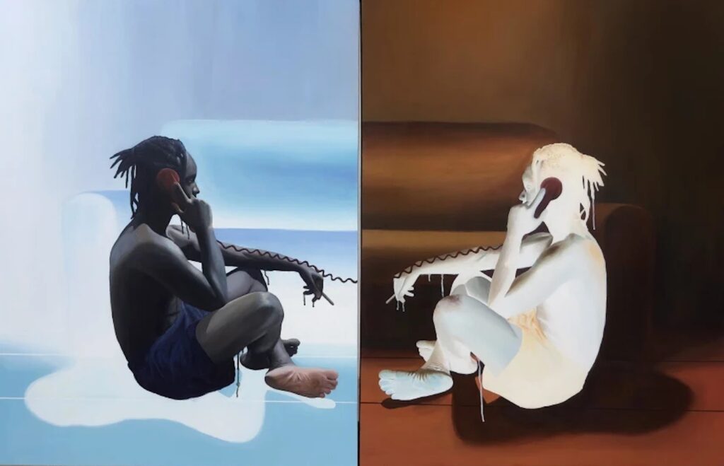 David Otaru, Hello Self (diptych), 2025
Acrylic on Canvas
48 x 72 in
121.9 x 182.9 cm