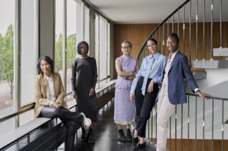 The Artistic Team for documenta 16: Romi Crawford, Mayra A. Rodríguez Castro, Xiaoyu Weng, Carla Acevedo-Yates, and Naomi Beckwith (f.l.t.r.), Kassel 2025. Photo: Nicolas Wefers
