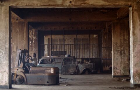 Sammy Baloji, Â»Aequare. The Future that Never WasÂ«, 2023, HD video, colour, stereo, 21.04 min (film still), courtesy the artist & Imane FarÃ¨s, Paris & KANAL Centre Pompidou, Brussels & Twenty Nine Studio & Production