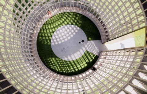 Render of the Ázágbà Pavilion, by Architect-in-Residence James Inedu George and Victor Ehikhamenor, at the inaugural Black Muse Art Festival, Benin City, Edo State Nigeria, 2025